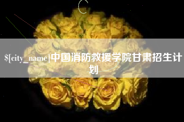 合肥中国消防救援学院甘肃招生计划