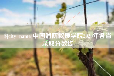 合肥中国消防救援学院2020年各省录取分数线