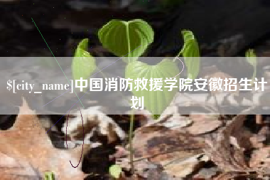 合肥中国消防救援学院安徽招生计划