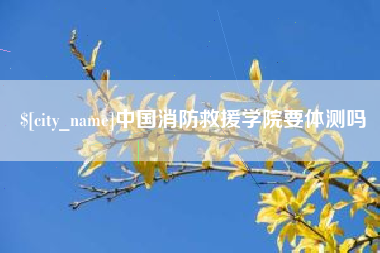 合肥中国消防救援学院要体测吗