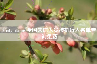 合肥全国失信人员被执行人名单查询免费