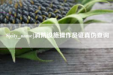 合肥消防设施操作员证真伪查询
