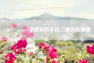 合肥中国消防平台二维码在哪里