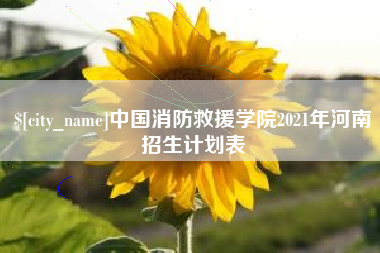 合肥中国消防救援学院2021年河南招生计划表