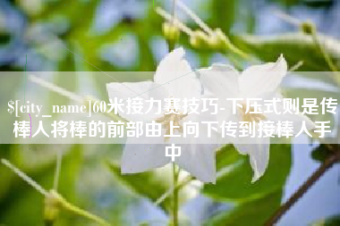 合肥60米接力赛技巧-下压式则是传棒人将棒的前部由上向下传到接棒人手中