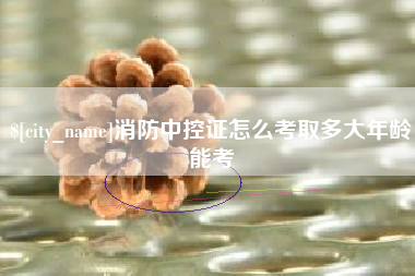 合肥消防中控证怎么考取多大年龄能考